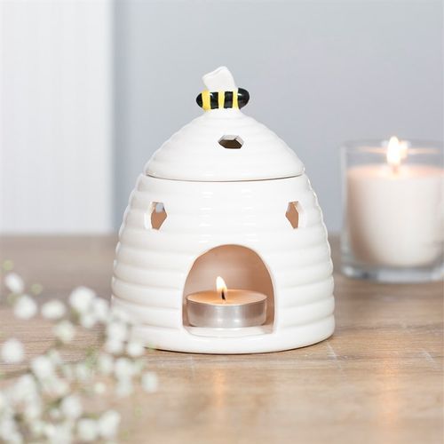 White Beehive Oil Burner Ceramic Gift Home Fragrance