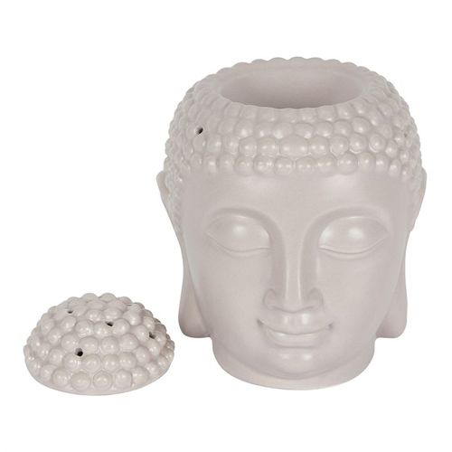 Large Grey Buddha Head Oil Burner & Wax Warmer Gift Home Fragrance