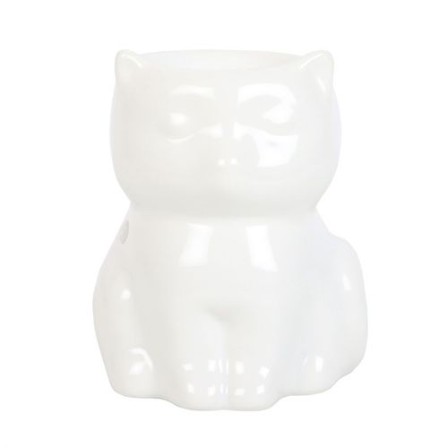 Shiny White Cat Oil Burner Gift Home Fragrance