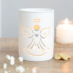 White Angel Cut Out Oil Burner Ceramic Wax Warmer Gift Home Fragrance