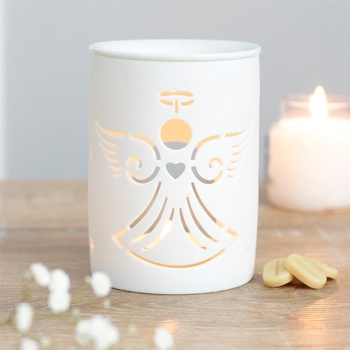 White Angel Cut Out Oil Burner Ceramic Wax Warmer Gift Home Fragrance