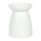 White Ceramic Buddha Face Oil Burner & Wax Warmer Gift Home Fragrance