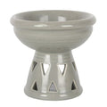Grey Deep Bowl Oil Burner & Wax Warmer Ceramic Gift Home Fragrance