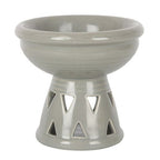 Grey Deep Bowl Oil Burner & Wax Warmer Ceramic Gift Home Fragrance