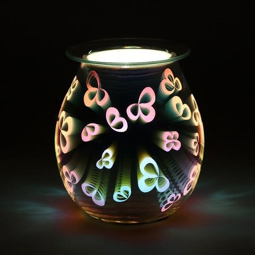 3D Flower Petal Light Up Electric Oil Burner Gift Home Fragrance