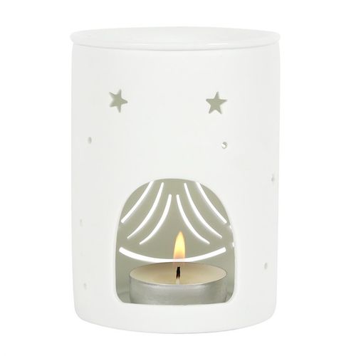 White Angel Cut Out Oil Burner Ceramic Wax Warmer Gift Home Fragrance