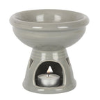 Grey Deep Bowl Oil Burner & Wax Warmer Ceramic Gift Home Fragrance