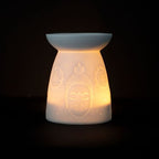 White Ceramic Buddha Face Oil Burner & Wax Warmer Gift Home Fragrance