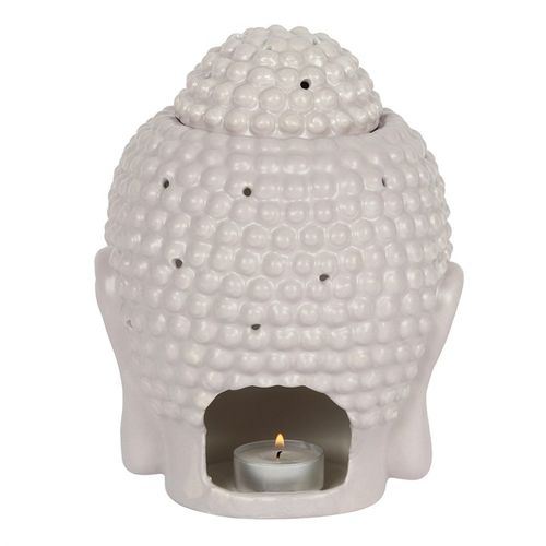 Large Grey Buddha Head Oil Burner & Wax Warmer Gift Home Fragrance