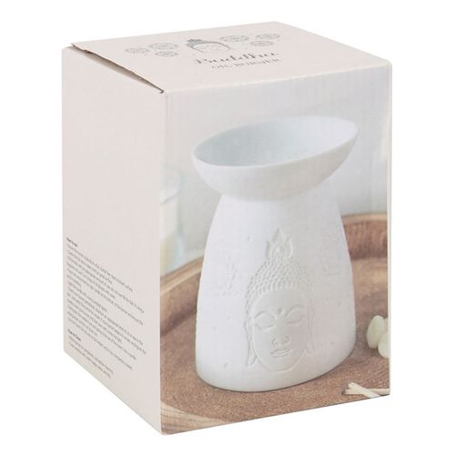 White Ceramic Buddha Face Oil Burner & Wax Warmer Gift Home Fragrance