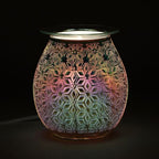 3D Geometric Flower Light Up Electric Oil Burner Gift Home Fragrance