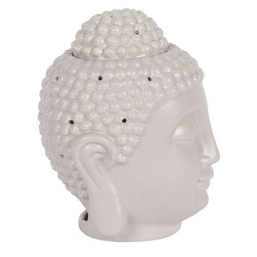 Large Grey Buddha Head Oil Burner & Wax Warmer Gift Home Fragrance