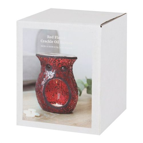 Large Red Crackle Glass Wax Melt Warmer
