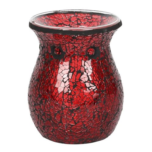 Large Red Crackle Glass Wax Melt Warmer