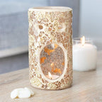 Gold Pillar Crackle Glass Oil Burner and Wax Warmer