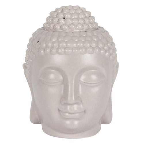 Large Grey Buddha Head Oil Burner & Wax Warmer Gift Home Fragrance